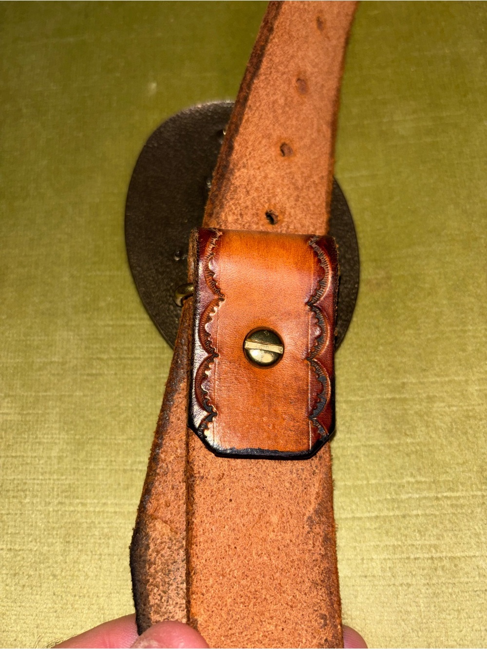 Texas Longhorn Cattle Breed Tony Lama Solid Brass Vintage Belt Buckle Size 38 - Picture 6 of 9